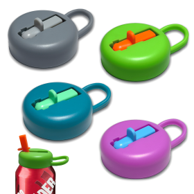 4-Pack Reusable Silicone Soda Can Lids with Straws | BPA-Free, Leak-Proof Can Covers for Coke, Beer, Energy Drinks | Fits Standard 12oz Cans (Cam